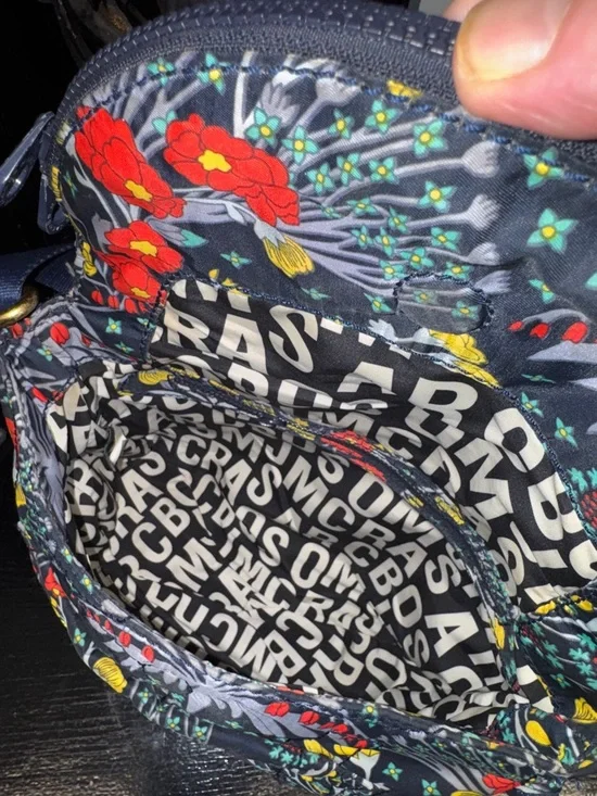 Marc Jacobs Natasha Quilted Floral Crossbody Blue with Red & Yellow Flowers - Picture 12 of 17